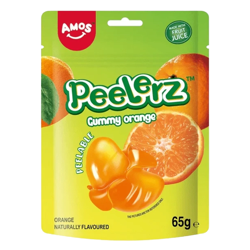 Amos Peelerz Gummy Orange Peelable Candy 65g | Epicgoods